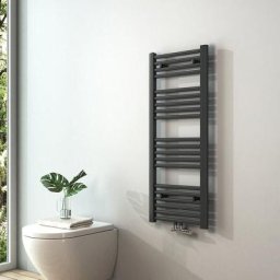Radiateur à eau chaude Sèche-serviettes Raccordement central - Anthracite 100x40 cm 356Watts