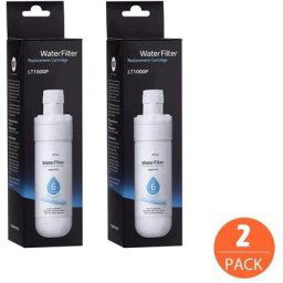 Lot de 2 LT1000P2 Filtre à eau de rechange pour réfrigérateur 6 mois/200 gallons, blanc.