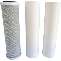 Kit de 3 cartouches pour Osmoseur, 2 filtrantes et 1 cartouche charbon actif - Blanc