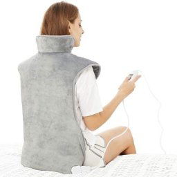 Coussin Chauffant dos Electrique Epaule et Nuque 60×100cm, 3 Niveaux de Chaleur, minuterie d'arrêt