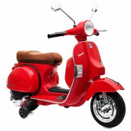 Motocyclette électrique pour enfants vespa red tricycle officiel à batterie 6V rechargeable +3 ans