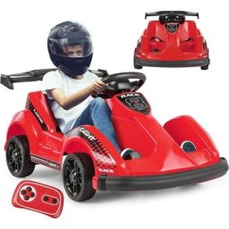 Kart Electrique Enfants 3-8 Ans 6 v 3--6KM/H avec Télécommande 2,4G, Démarrage Lent, Son et