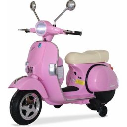 Vespa rose PX150. scooter électrique pour enfants 12V 4.5Ah. 1 place avec autoradio - Rose