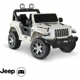 Voiture électrique 12V pour enfant - jeep Wrangler Rubicon 2 roues motrices. blanche. 1 place. avec