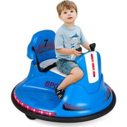 Auto Tamponneuse pour Enfants et Tout-Petits, Véhicule Électrique 6 v avec Télécommande, Rotation à
