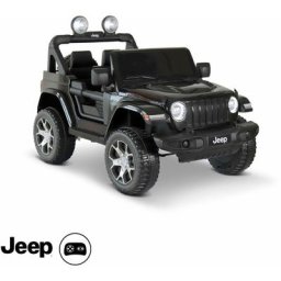 Voiture électrique 12V pour enfant - jeep Wrangler Rubicon 2 roues motrices. noire. 1 place. avec