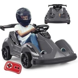 Kart Electrique Enfants 3-8 Ans 6 v 3--6KM/H avec Télécommande 2,4G, Démarrage Lent, Son et