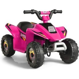 Quad Électrique pour Enfants, Mini Voiture Buggy Rechargeable avec Batterie 6V, Bouton