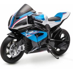 PLAYKIN Vélo électrique pour enfants BMW HP4 Bleu 12V rechargeable trike pour enfants +3 ans