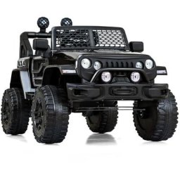 LBF - Voiture électrique 12V - Télécommande 2,4 g, 2 moteurs, 3-5 km/h avec klaxon, lumières led,