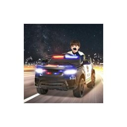 Voiture électrique pour enfants, voiture de police 2 places pour enfants avec télécommande 2.4G, à