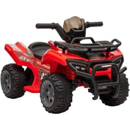 Quad buggy voiture électrique enfant 18-36 mois 6 v 2 Km/h max. effet lumineux métal pp rouge