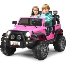 Voiture Électrique 12V pour Enfants 3+ Ans, 2 Places, Télécommande 2.4G, Lumières led et Musique,