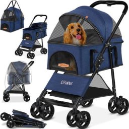 Lovpet - Poussette pour chien 2en1 Poussette pour chiots Caisse pour chien Sac de transport Pliable
