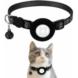 Airtag Apple Air Tag Collier pour chat avec boucle de sécurité et cloche, collier réfléchissant