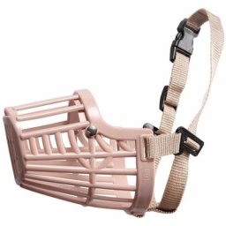 S: Muselière réglable en plastique avec sangle en nylon pour chiens