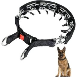 Collier de dressage pour chien à griffes, collier étrangleur pour chien avec boucle à pression,