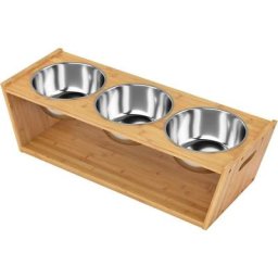 3 Bols d'alimentation pour Chiens Gamelle surélevée pour Chiens Chats avec 3 Bols en Acier