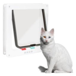 Chatière Chatière 4 voies Porte pour animaux domestiques pour Pet Chatière pour chiens - blanc