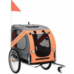 Vidaxl - Remorque de vélo pour chiens Orange et gris Orange et gris