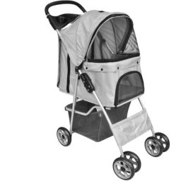 Vidaxl - Poussette pliable pour chiens/chats Gris Gris