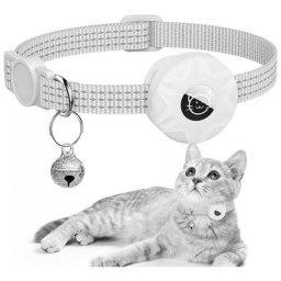 Blue Dream - Blanc-Airtag Collier pour Chat,Réfléchissant Collier pour Chat avec Boucle de
