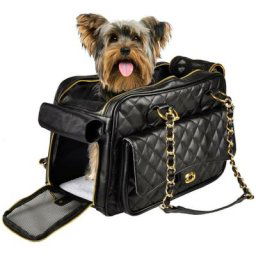 Sac de transport gigi 40 x 22 x 28 cm pour petit chien Flamingo Pet Products Noir