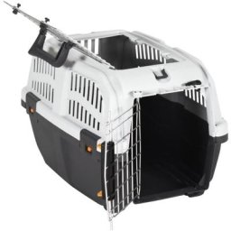 Transporteur pour animaux de compagnie et porte en métal PP vidaXL - N/A