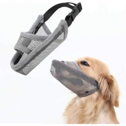 Muselière en nylon pour chiens de petite, moyenne et grande taille, respirante (xl, gris)