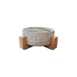 Gamelle en ceramique effet marbre et bois pour animaux, chat, petit chien
