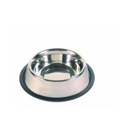 Ecuelle en acier inox anti-dérapante lourde Trixie pour chiens Contenance 0,45 litre Diamètre 14 cm