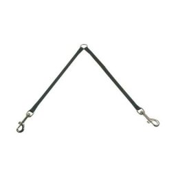 Laisse double noire pour chien Taille s-m Longueur 35 cm Largeur 12 mm