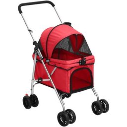 Vidaxl - Poussette pour chien pliante Rouge 76x50x100 cm Tissu Oxford Rouge