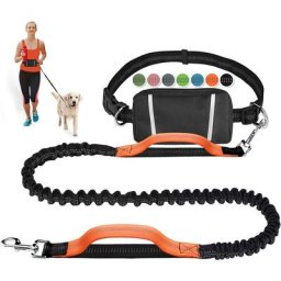 Laisse pour chien mains libres élastique rétractable pour chien, course à pied, jogging,