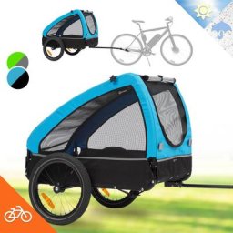 Klarfit - Husky Remorque de vélo pour chien 250L 600D - toile Oxford bleue - Bleu