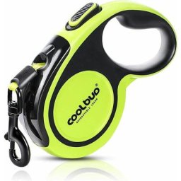 Laisse Chien Enrouleur pour Gros Chien Jusqu' 50kg, Ruban en Nylon Solide Extensible 5M,