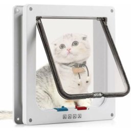 Chatière pour Chat avec magnétique à 4 Voies, Porte pour Animaux de Compagnie pour Chats et Petits