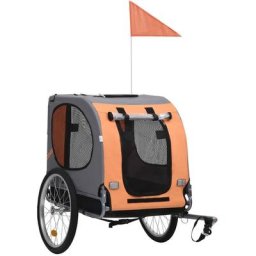 Vidaxl - Remorque de vélo pour chiens Orange et gris Orange et gris