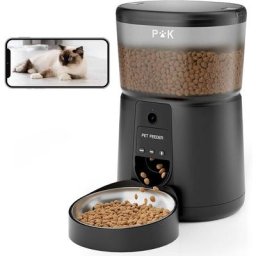 Puppy kitty Distributeur Croquettes Chat Automatique avec Caméra 1080P, 2,4 g WiFi Distributeur de