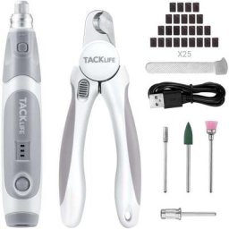 TKRT20D - Coupe-ongles pour chien avec broyeur, coupe-ongles électrique rechargeable à 3 vitesses