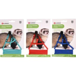 1 Harnais y pour Furet et Rat avec laisse de 1 mètre couleur aléatoire Flamingo Multicolor