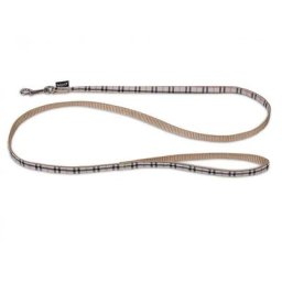 Laisse chien nylon ecossais beige 120cmx10mm S