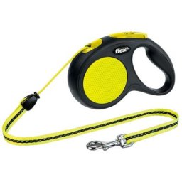Laisse New Neon M Cord 5 m black/ neon yellow Flexi CL21C5-251-S-NEOGE - Noir/Jaune