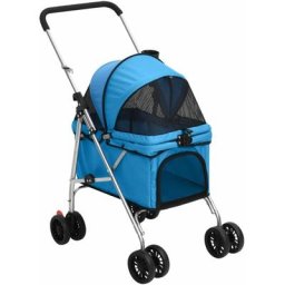Vidaxl - Poussette pour chien pliante Bleu 76x50x100 cm Tissu Oxford Bleu
