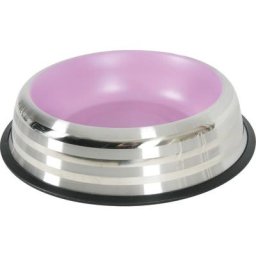 Gamelle ø 29 cm en acier inox antidérapante 1.85 Litres pour chien Zolux Rose