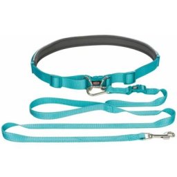 Ceinture ventrale avec laisse, doublée en néoprène sang.: 60-130 cm/35 mm, laisse : 1,20 M/15 mm,