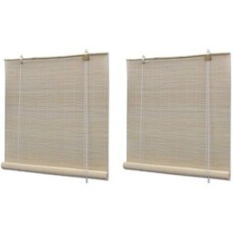 Stores à rouleau Bambou naturel 2 pcs 120 x 160 cm Vidaxl n/a