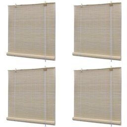 Stores à rouleau Bambou naturel 4 pcs 120 x 160 cm Vidaxl n/a