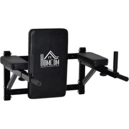 Homcom - Barre de traction barre de Fitness fixation murale réglable acier 70 x 48 x 53-63 cm noir