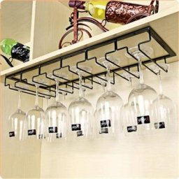 Fvbjd - Porte-Verres Suspendu - Support de Verre à Vin avec 6 Rails pour 12-18 Verres, 60 x 22,5 x